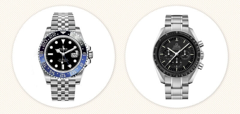 ロレックスとオメガの腕時計のイメージ