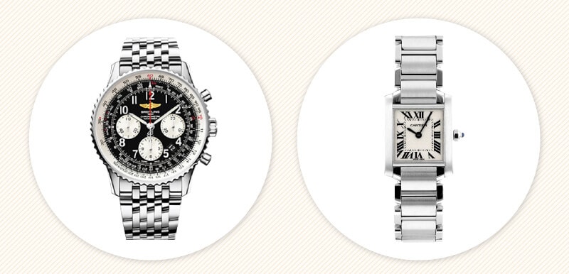 ブライトリングとカルティエの腕時計のイメージ